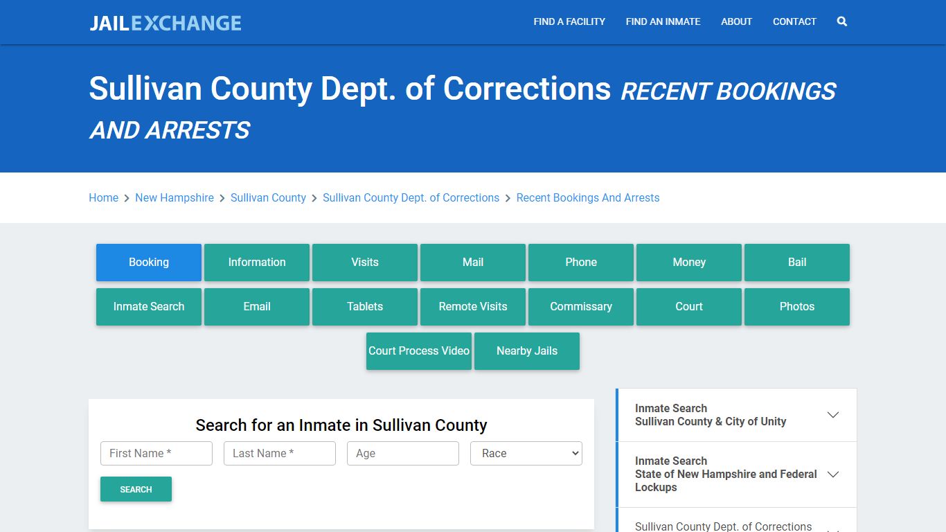 Sullivan County Dept. of Corrections Recent Bookings And Arrests